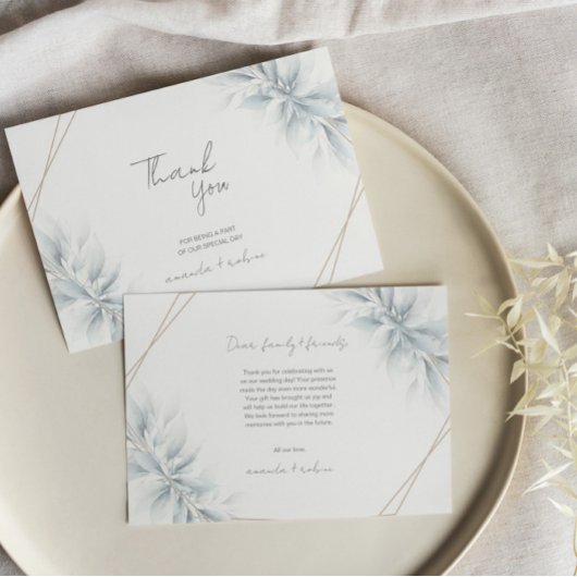 Elegant gebladerte modern bedankkaart