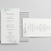 Elegant gebladerte Modern bruiloft programma