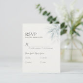 Elegant gebladerte modern RSVP kaartje (Staand voorkant)