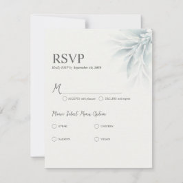 Elegant gebladerte modern RSVP kaartje