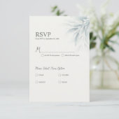 Elegant gebladerte modern RSVP kaartje (Staand voorkant)
