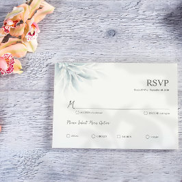 Elegant gebladerte modern RSVP kaartje
