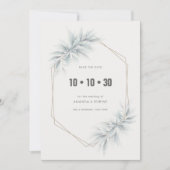 Elegant gebladerte modern save the date (Voorkant)