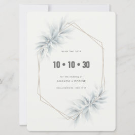 Elegant gebladerte modern save the date