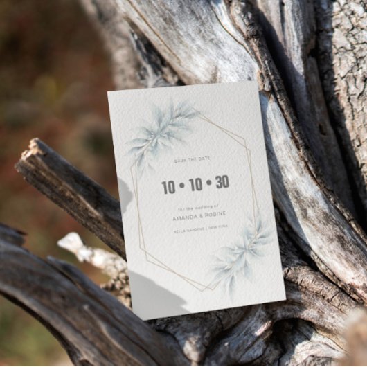 Elegant gebladerte modern save the date