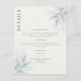 Elegant gebladerte Moderne details Informatiekaartje