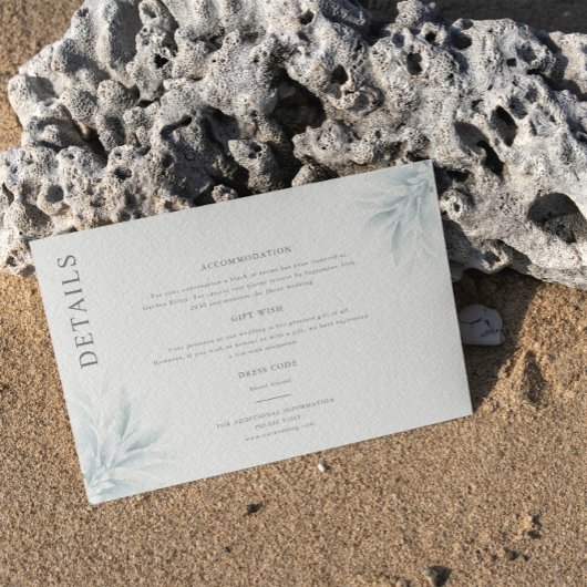 Elegant gebladerte Moderne details Informatiekaartje