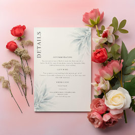 Elegant gebladerte Moderne details Informatiekaartje