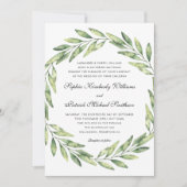 Elegant gebladerte | ouders die trouwen hosten kaart (Voorkant)