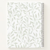 Elegant gebladerte salie en wit familierecept notitieboek (Achterkant)