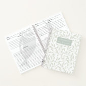 Elegant gebladerte salie en wit familierecept notitieboek (Binnen)