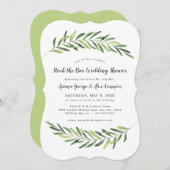 Elegant gebladerte stock de bar bruiloft douche kaart (Voorkant / Achterkant)