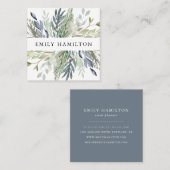 elegant gebladerte | vierkante visitekaartje (Voorkant / Achterkant)
