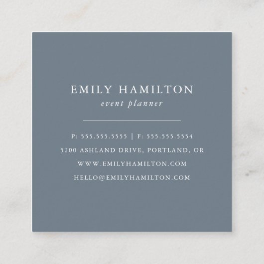 elegant gebladerte | vierkante visitekaartje (Achterkant)