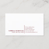 Elegant gebogen Abstract goudrood Visitekaartje (Achterkant)