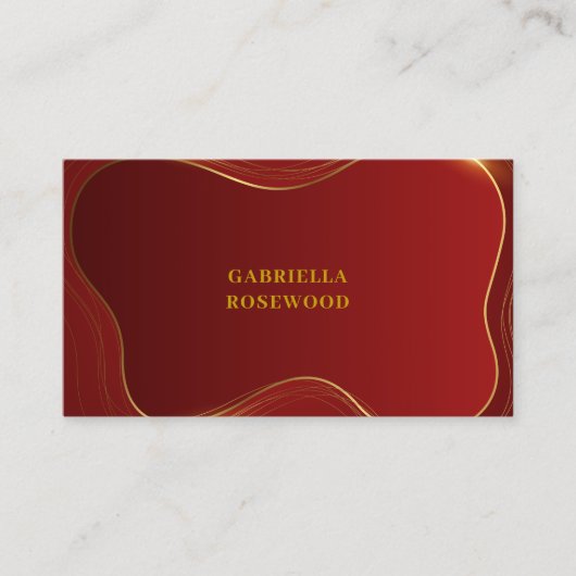 Elegant gebogen Abstract goudrood Visitekaartje (Voorkant)