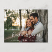 Elegant gebogen | De foto bewaart de Datum Aankondigingskaart (Voorkant)