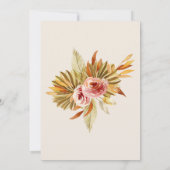 Elegant Gebogen Goud Boheemse Gedroogde Bloem Brui Kaart (Achterkant)