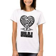 Elegant gebogen hart voor ukelele liefhebbers