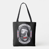 Elegant gebogen Man Barbershop Personaliseren Tote Bag (Achterkant)