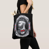 Elegant gebogen Man Barbershop Personaliseren Tote Bag (Dichtbij)