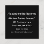 Elegant gebogen Man Square Vierkante Visitekaartje (Achterkant)