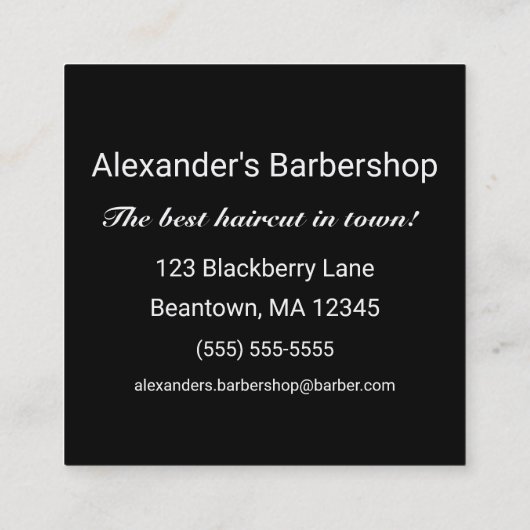 Elegant gebogen Man Square Vierkante Visitekaartje (Achterkant)