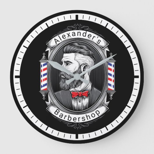 Elegant gebogen Man Thin Lijst Grote Klok (Voorkant)