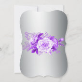 Elegant gebogen Paarse Rozen zilveren bruiloft Kaart (Achterkant)