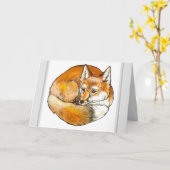 Elegant gebogen rood vos blanco alle Occasienoot Kaart (Gele Bloem)