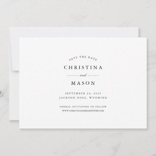 Elegant gebogen | Volledige foto Save The Date (Achterkant)