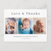 Elegant geboortebericht, liefde en bedankt briefkaart (Voorkant)
