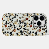 Elegant Geborduurd Botanisch Bloempatroon Case-Mate iPhone Case (Achterkant (horizontaal))