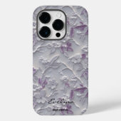 Elegant Geborduurd Lavendel Bloempatroon Case-Mate iPhone Case (Achterkant)