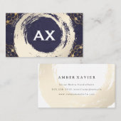 Elegant geborsteld | bladgoudpatroon visitekaartje (Voorkant / Achterkant)