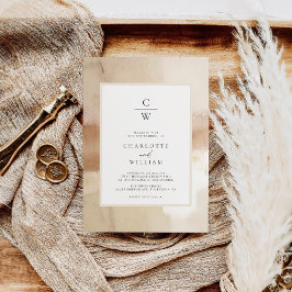 Elegant Geborsteld Goud Abstract Bruiloft Kaart