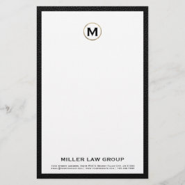 Elegant Geborsteld Goud Monogram Initiaal Logo Briefpapier