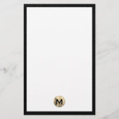 Elegant Geborsteld Goud Monogram Initiaal Logo Briefpapier (Achterkant)