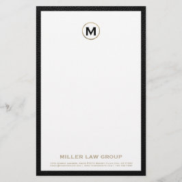 Elegant Geborsteld Goud Monogram Stationery Briefpapier