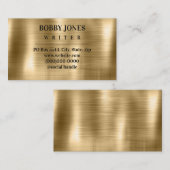 Elegant geborsteld goudfolie Metallic Visitekaartje (Voorkant / Achterkant)