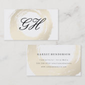 Elegant geborsteld met Monogram Script-tekst Visitekaartje (Voorkant / Achterkant)