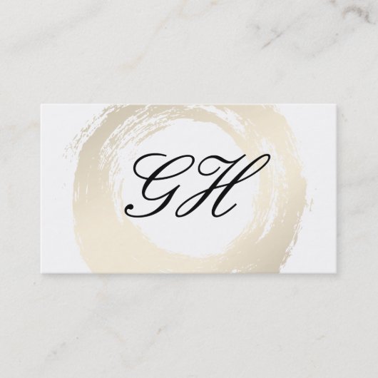 Elegant geborsteld met Monogram Script-tekst Visitekaartje (Voorkant)