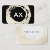 Elegant geborsteld met monogram visitekaartje (Voorkant / Achterkant)