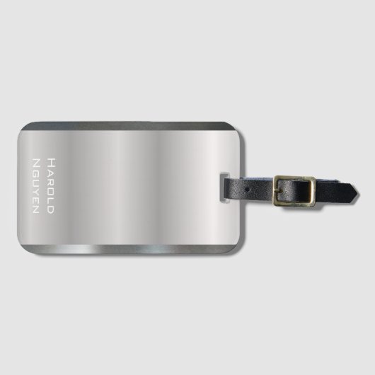 Elegant Geborsteld Metaal Metaal Roestvrij Alumini Bagagelabel (Voorkant (horizontaal))