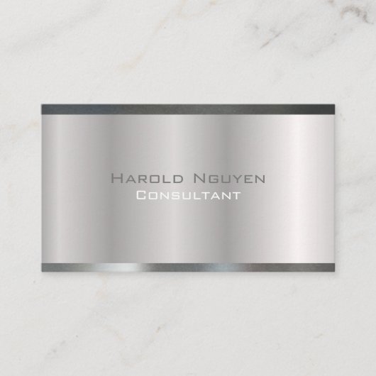 Elegant Geborsteld Metaal Metaal Roestvrij Alumini Visitekaartje (Voorkant)