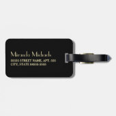 Elegant geborsteld Paars met eenvoudig goudmonogra Bagagelabel (Achterkant horizontaal)