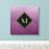 Elegant geborsteld Paars met eenvoudig goudmonogra Canvas Afdruk (Insitu (Houten vloer))