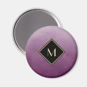 Elegant geborsteld Paars met eenvoudig goudmonogra Magneet (Voorkant / Achterkant)