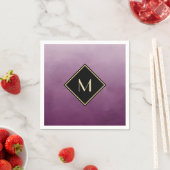 Elegant geborsteld Paars met eenvoudig goudmonogra Servetten (Insitu)