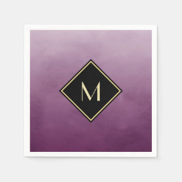 Elegant geborsteld Paars met eenvoudig goudmonogra Servetten